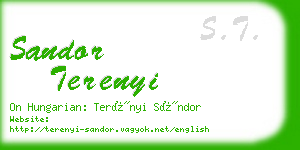 sandor terenyi business card